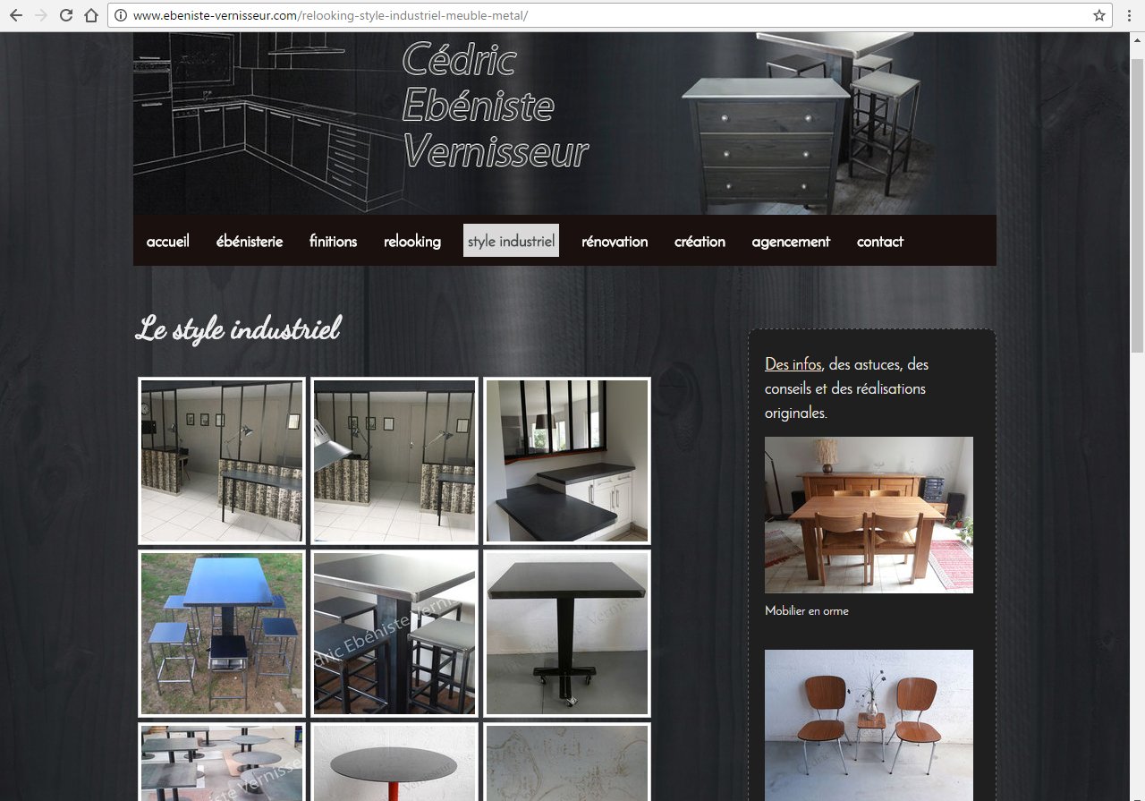 ebeniste-vernisseur.com Kervignac - ©Linès Création sites web vitrine