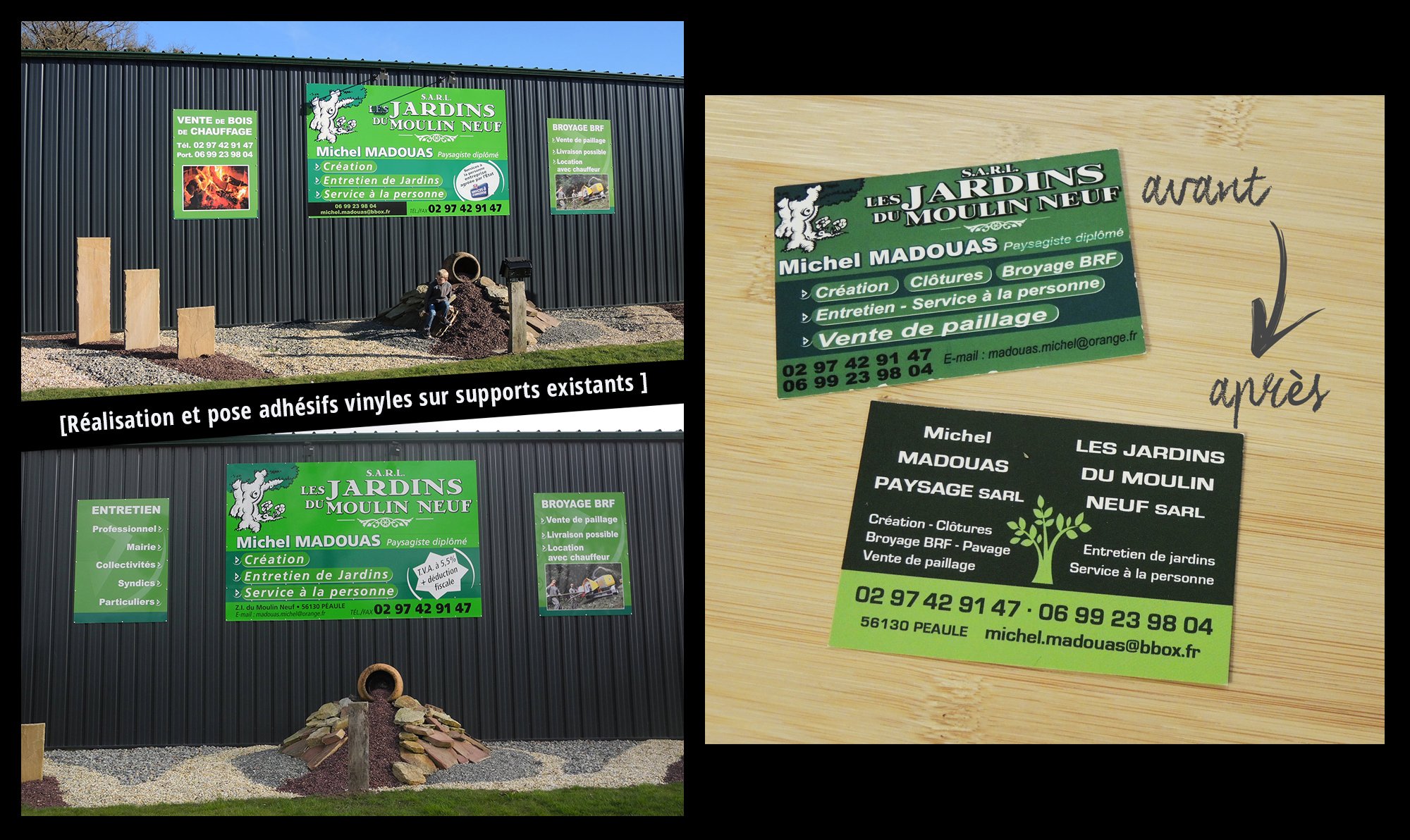 Refonte identité visuelle support grand format et carte de visite