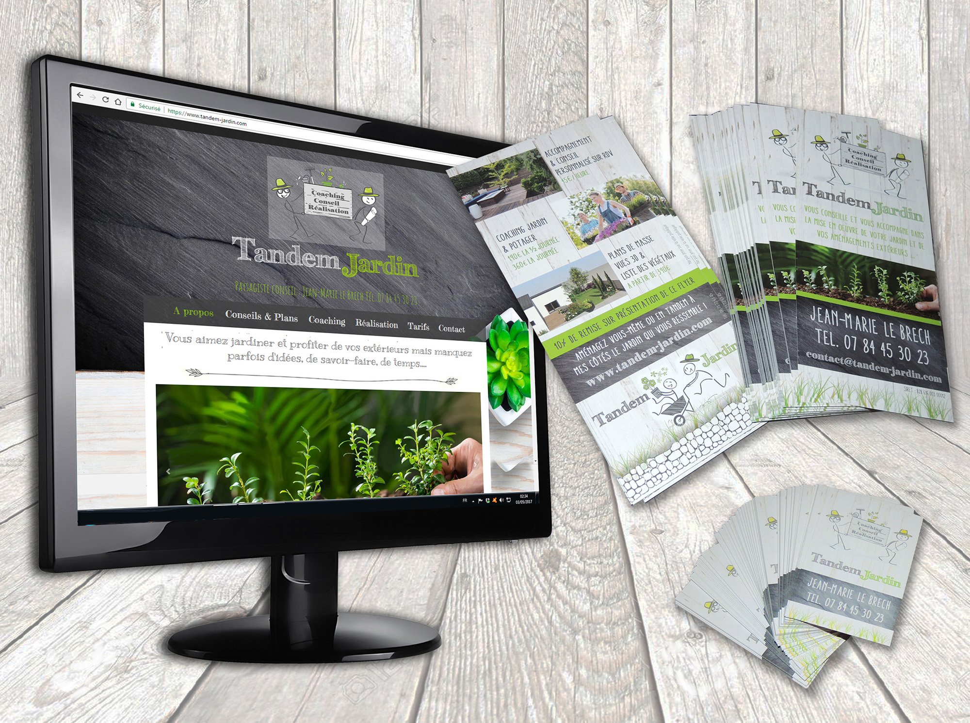 Création LOGO et identité visuelle Tandem jardin Questembert (56)