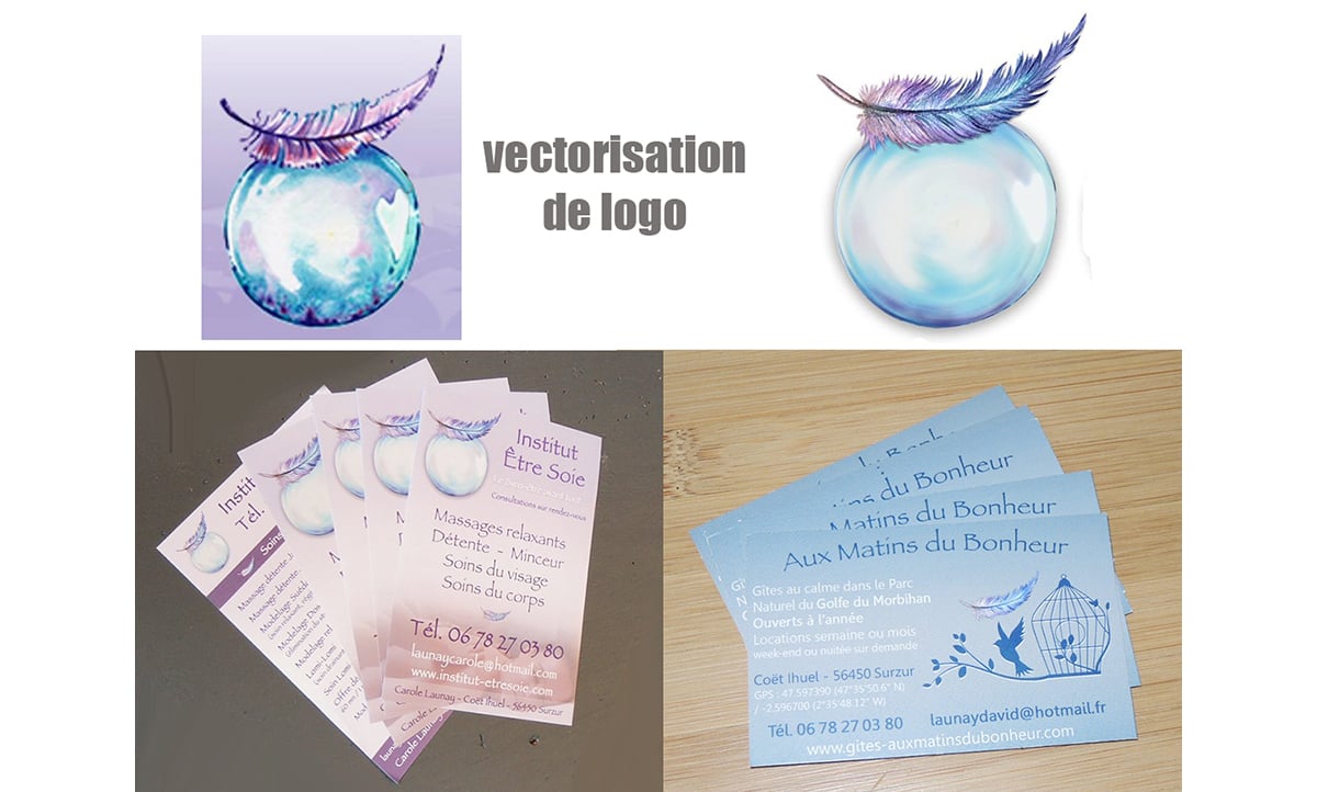 Vectorisation et déclinaison du logo pour institut-etresoie.com