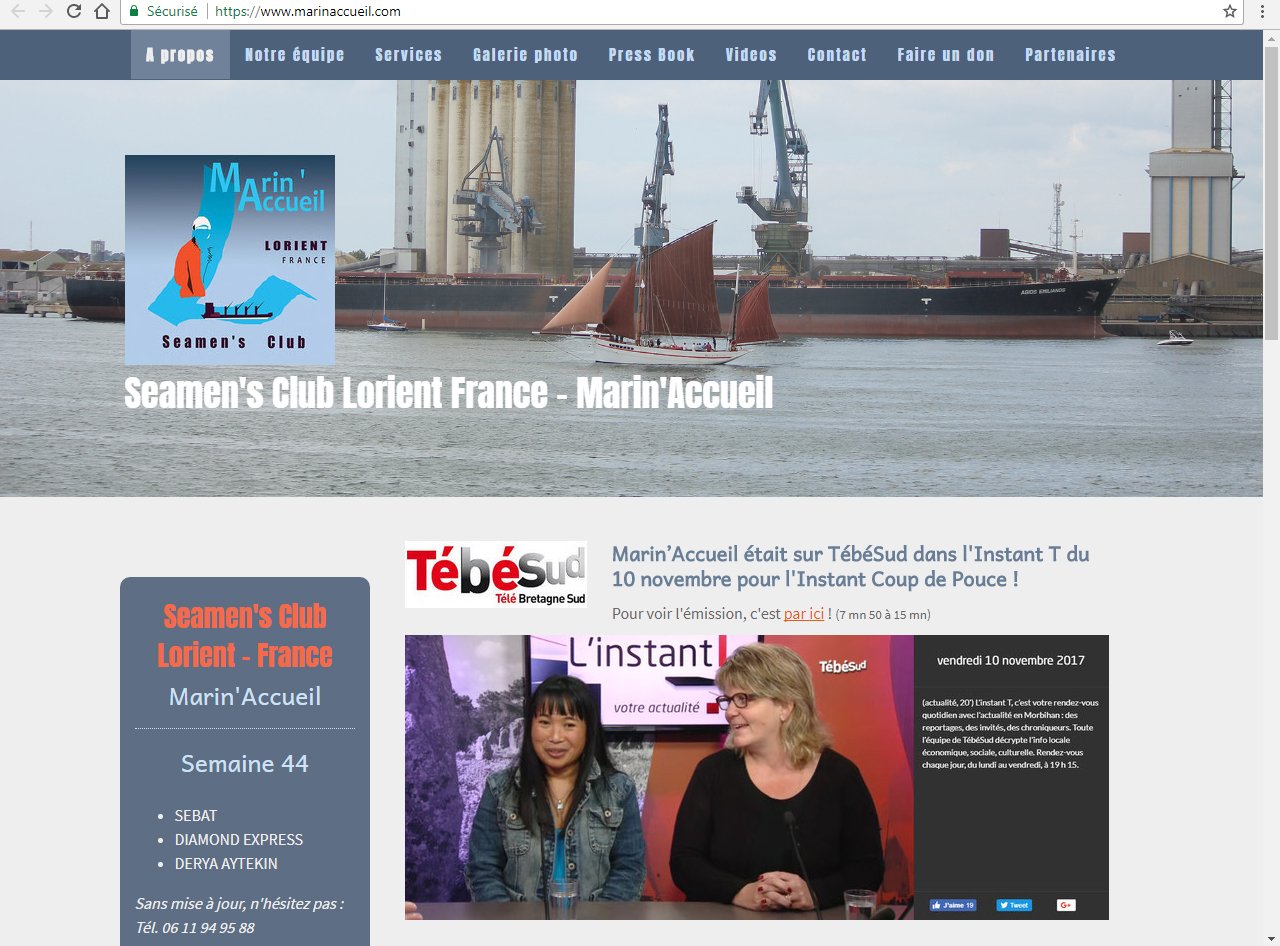 Marin'accueil Seamens Club Lorient - ©Linès Création site vitrine association