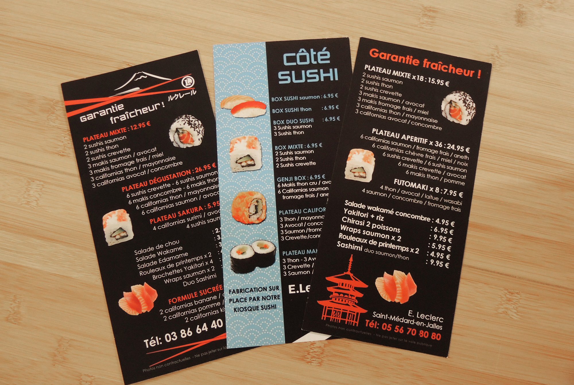 Flyers recto-verso gamme sushi