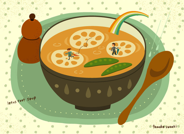 雨上がりのれんこんスープ