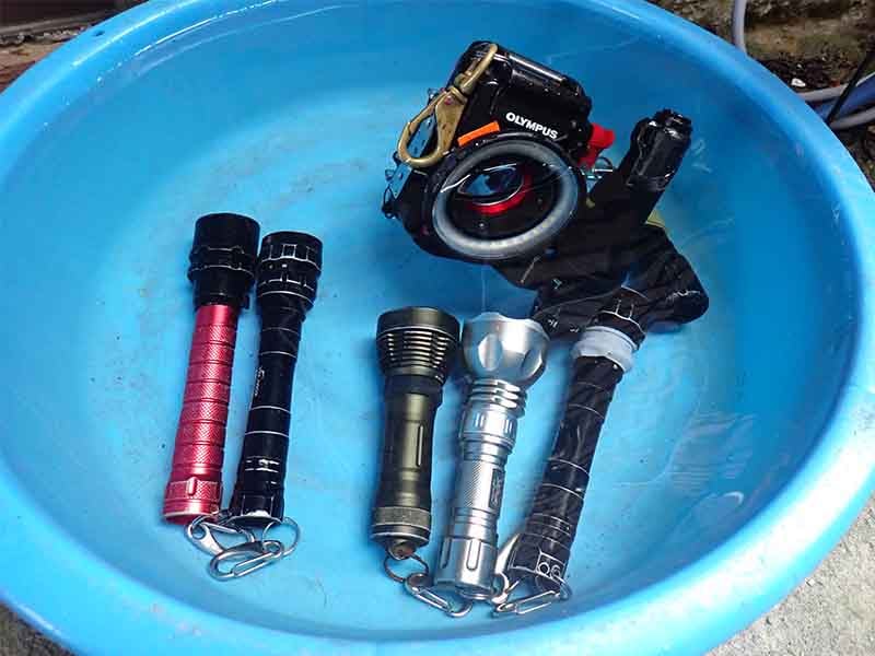 使い終わったら水へ。水から出したら電池を抜いておきましょう