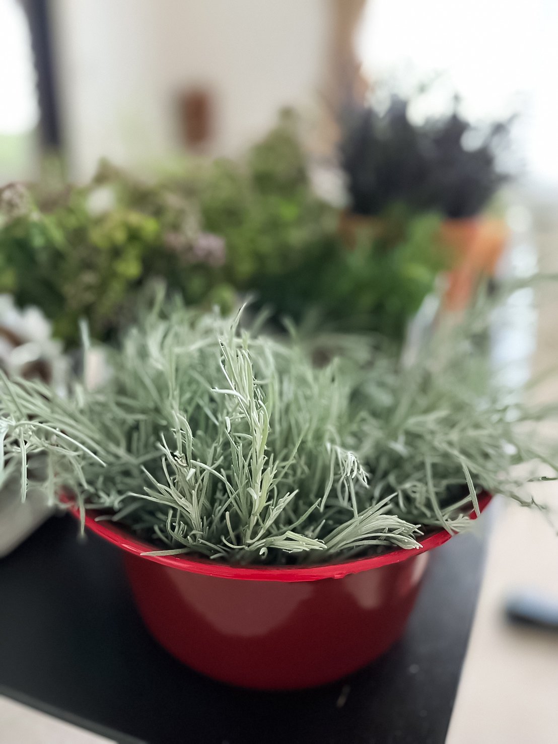 ハーブのリース作り