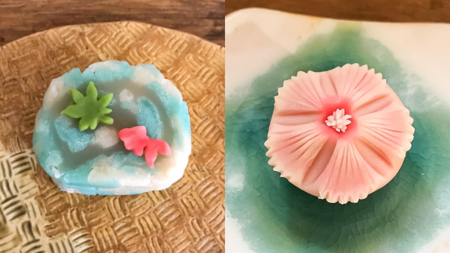 「村雨の金魚・撫子（練り切り）」