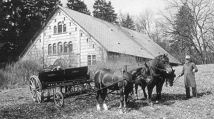 Historische Reithalle Marbach ca. 1954