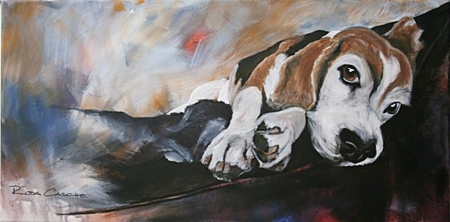 Privatbesitz, so bequem   60x30  Acryl auf Leinwand