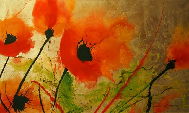 Reserviert!    Im Glanz liegt die Erfüllung     100/60     Acryl auf Leinwand mit Schlagmetall