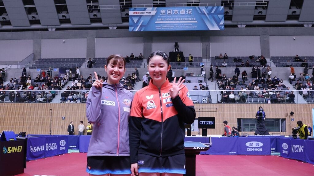 張本美和（木下グループ）・長﨑美柚（木下アビエル神奈川）「©日本卓球協会」