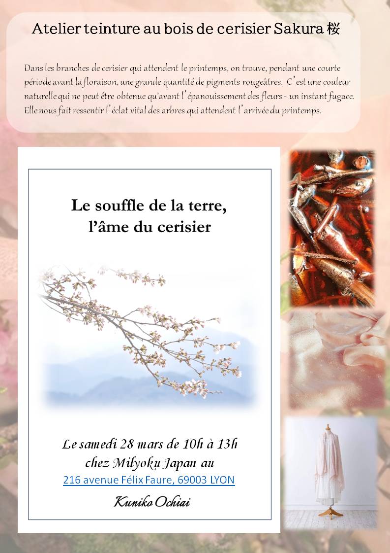 Atelier teinture vegetale Sakura le 28 mars 2026 à Lyon