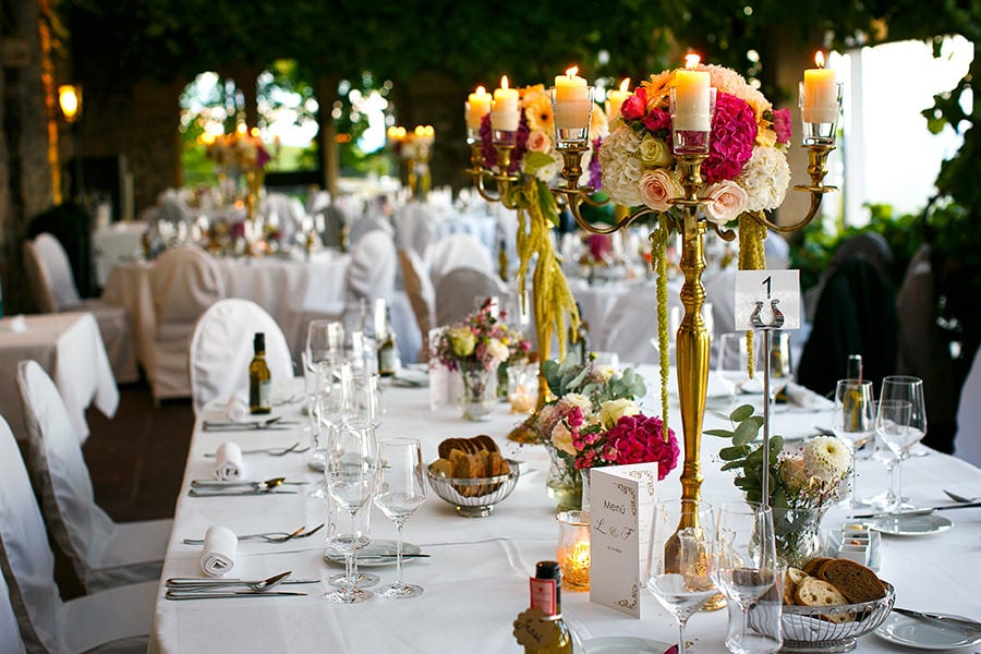 Tischdekoration Burg Schwarzenstein