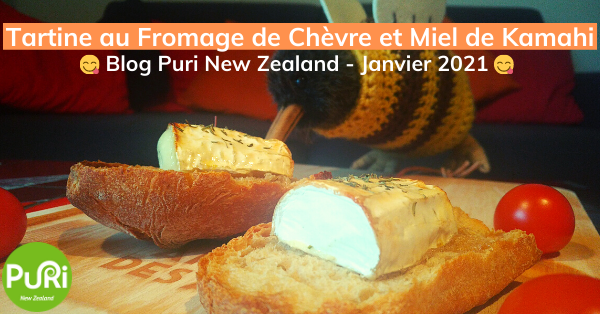 Tartine au Fromage de Chèvre et Miel de Kamahi au Four