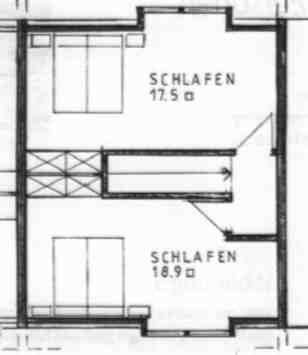 Grundriss Obergeschoss der Wohnung 5
