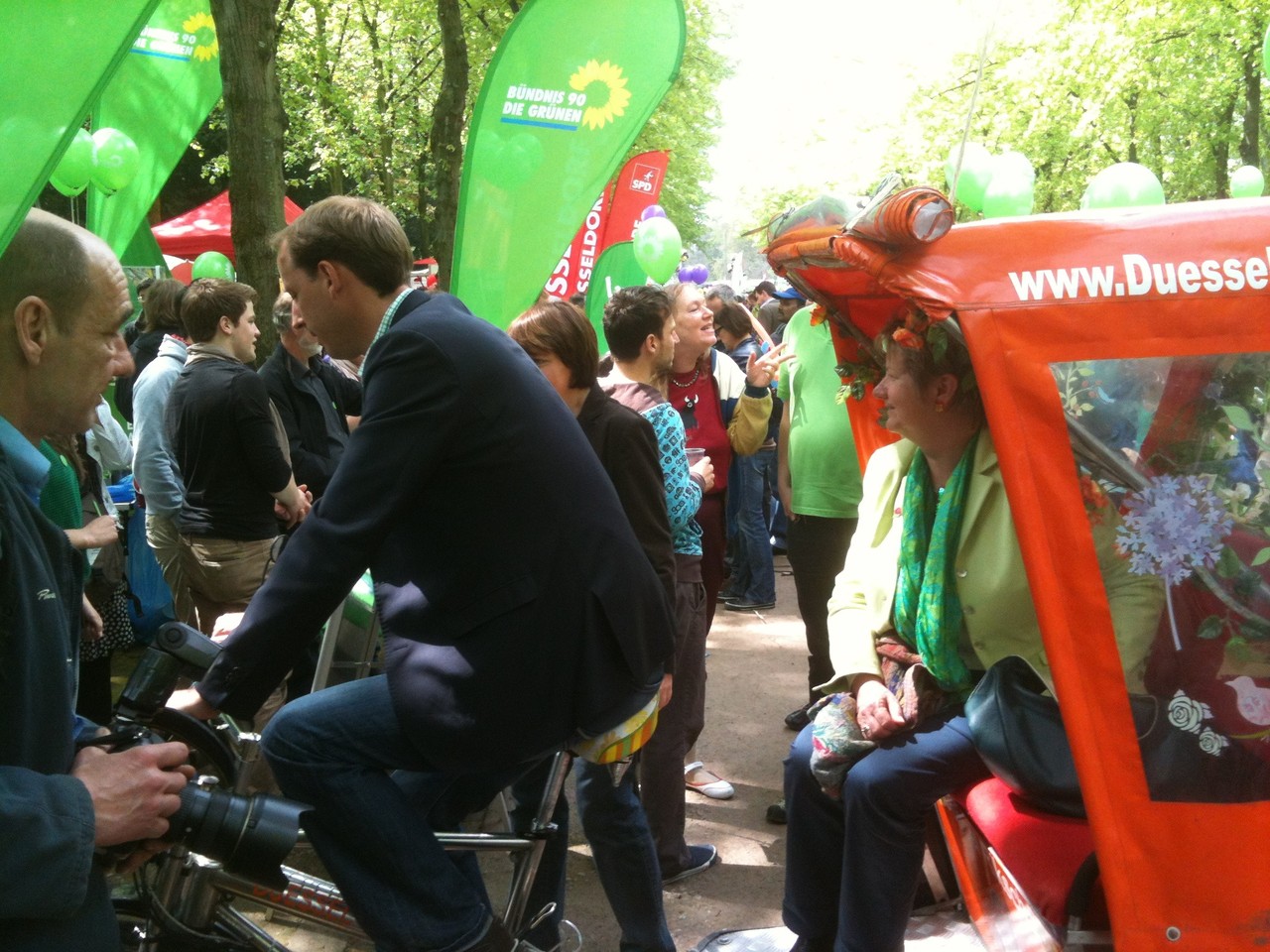 Werbefahrt, Die Gruenen NRW, 1. Mai 2012, Hofgarten Duesseldorf