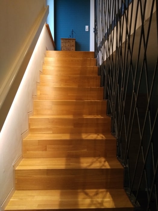 Unstrukturiertes Schwarzstahlgeländer im Industriedesign-Look