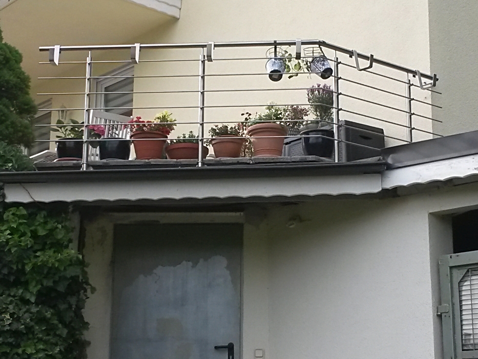 Edelstahlfüllstabgeländer mit Blumenkastenhaltern Edelstahl