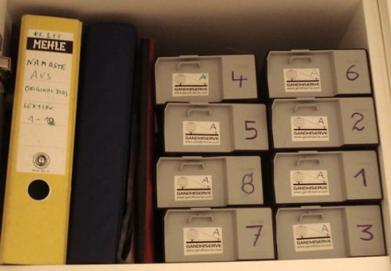 About 100 audio and video tapes with production material of NAMASTÉ - A Journey Across India Following the Footprints of Mahatma Gandhi