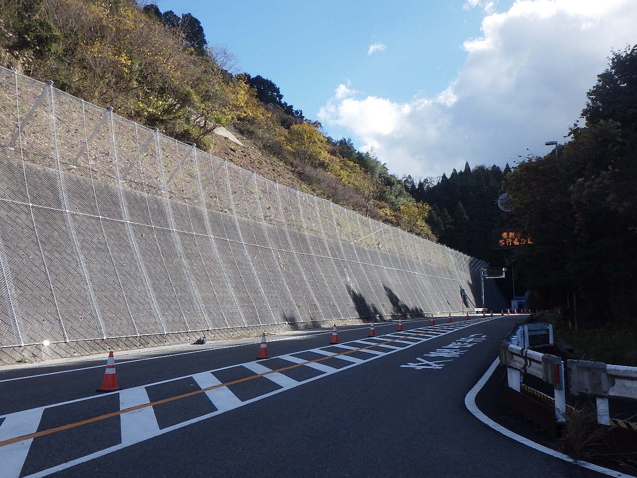 国道371号ポケット式落石防止網工(大阪府河内長野市)
