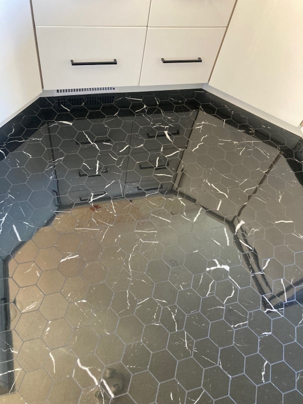 Polished Hexagon Kitchen Floor