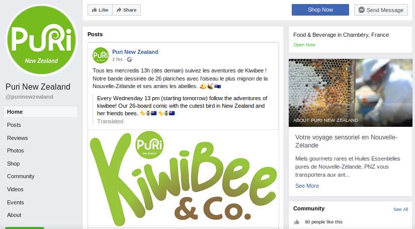 Suivez notre page Facebook @purinewzealand