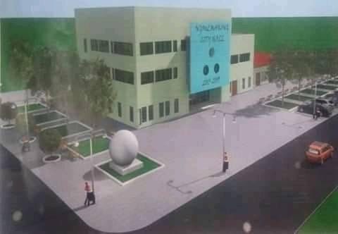 Ngoulemakong, Maquette de l'Hotel de ville en construction