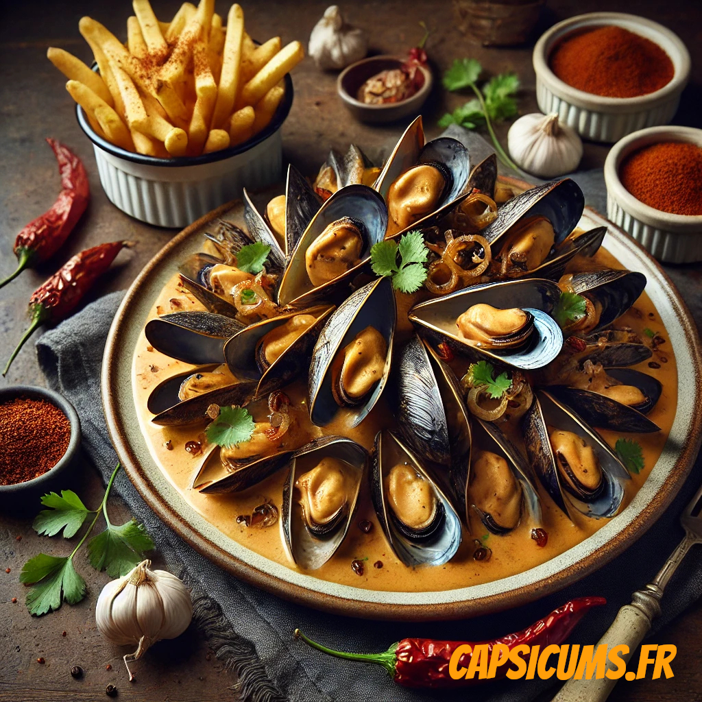 Moules à la Marinière avec Sauce Crémeuse au Piment Chipotle