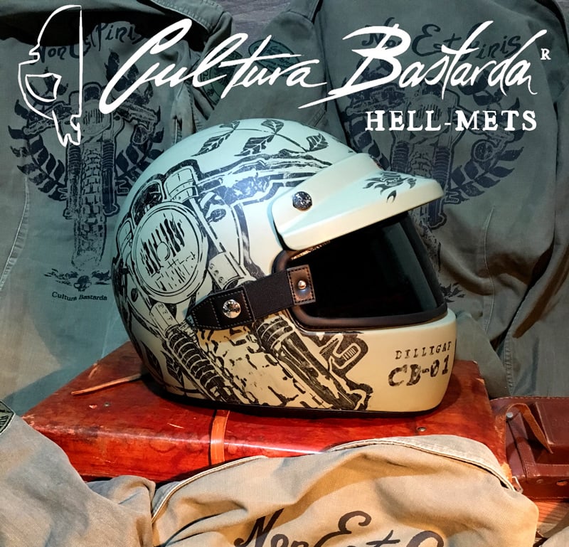 Casco, cafe racer, helmet, triumph, scrambler, nexx, hand made, custom, integral, motorcycle, army, green, cultura bastarda, hell-mets