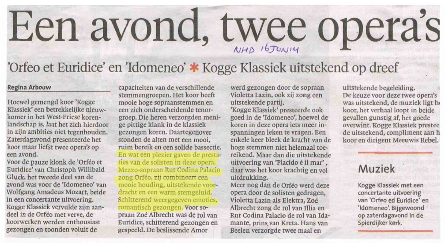 Noord Holland Dagblad 16/06/2014