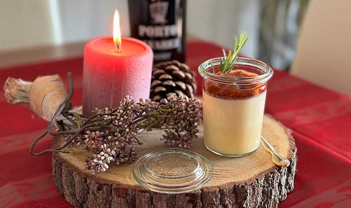 Bayerische Creme mit Portwein-Zwetschgenröster