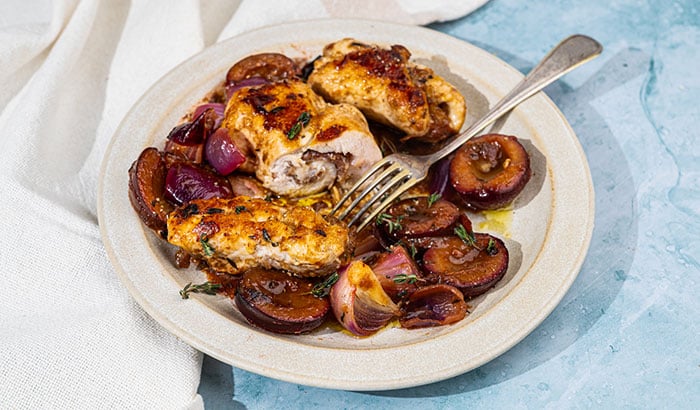 Involtini in Pflaumen-Ragout