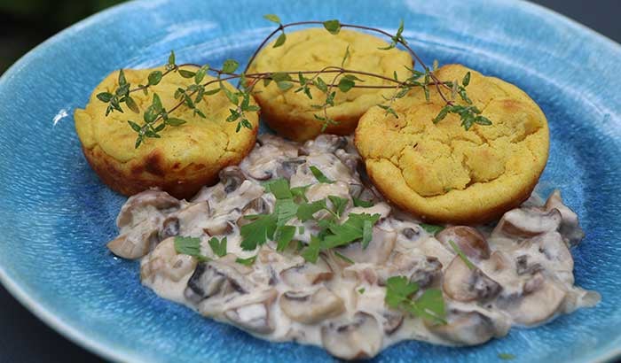 Kartoffelmuffins mit Pilzragout