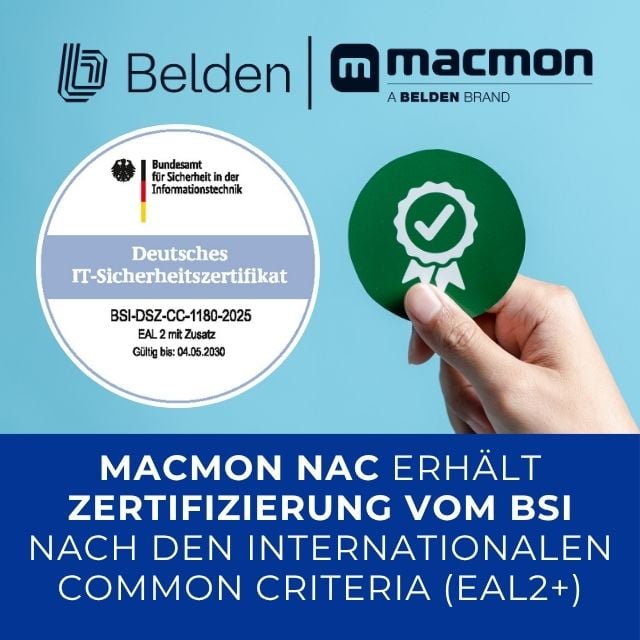 macmon NAC erhält Zertifizierung vom BSI nach den internationalen Common Criteria (EAL2+)