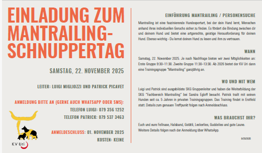 Neu: Mantrailing beim KV Uri