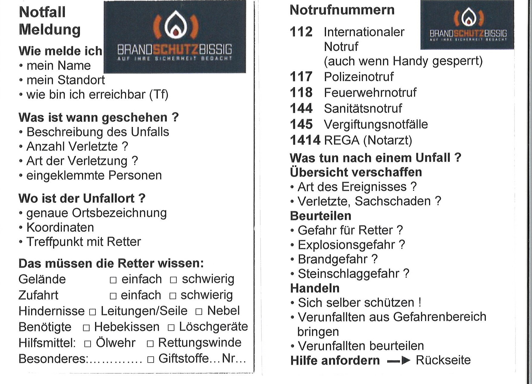 Brandschutzschulung 27. Januar 2024