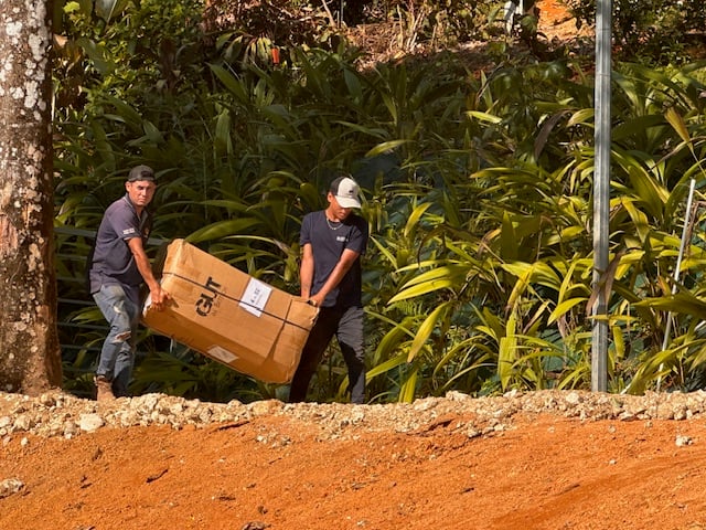 January 2024 -  our mattresses from Switzerland are arriving! may sound snobbish ... but who wants to sleep on a box spring mattress? We have pure rubber foam with built-in slats