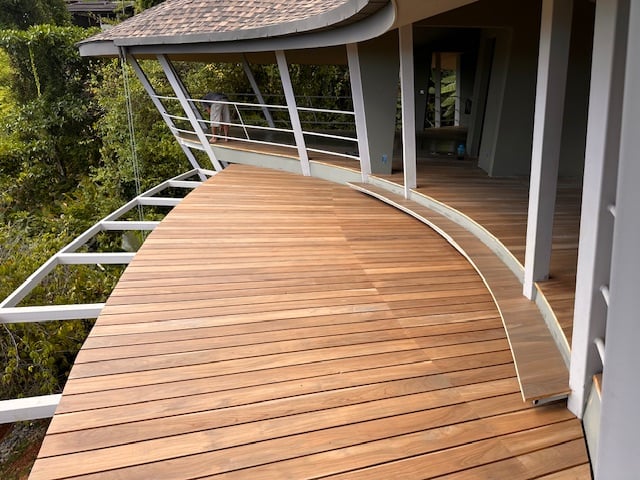 March 2024 - the massive floorboards of the terrace are 4 cm thick