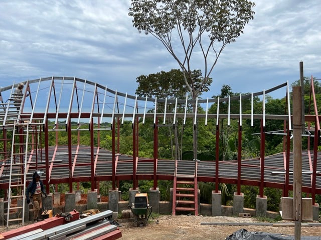 May 2023 - the roof ridge line becomes visible