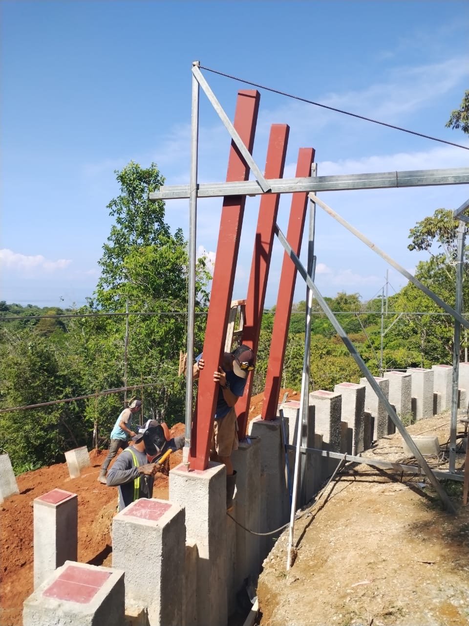 March 2023 - first pillars are erected