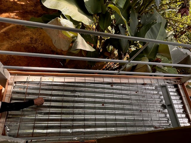 January 2024 - preparing the floor of the outside shower