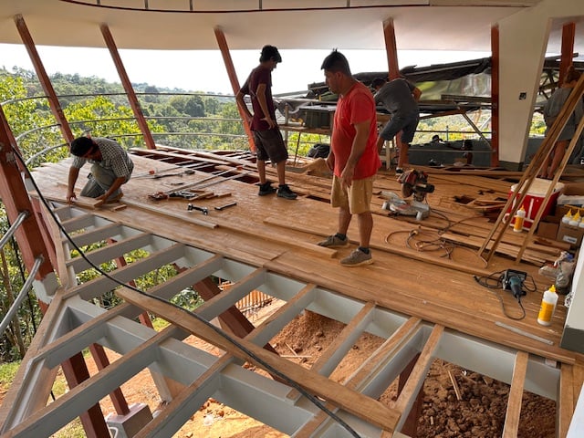 December 2023 - it feels so good standing on the wood floor!