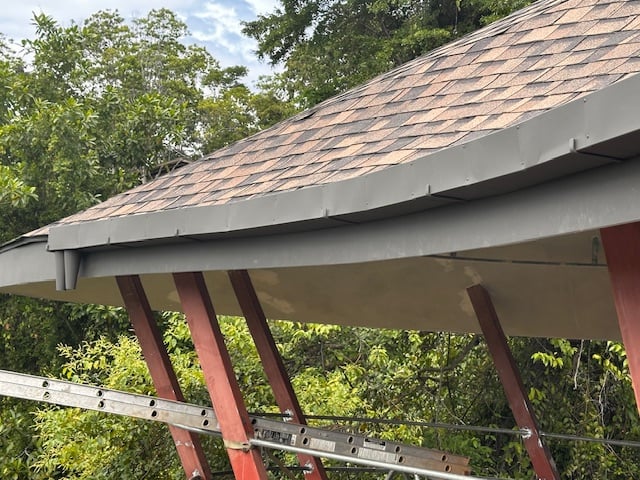 December 2023 - the final gutter above the terrace 