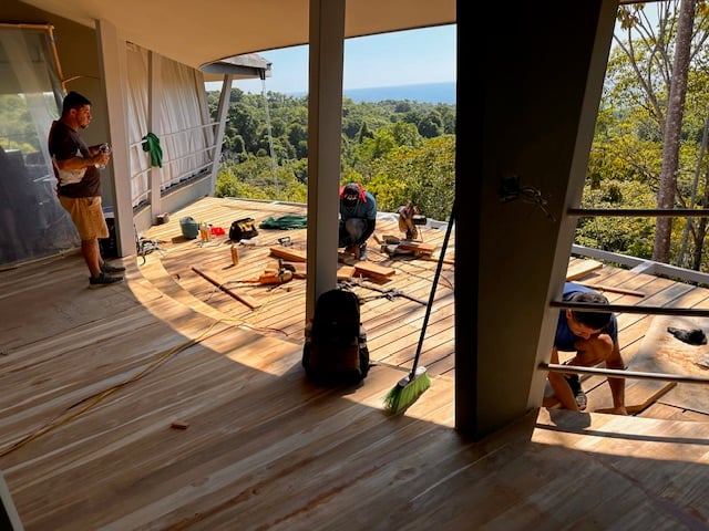 March 2024 - laying the wooden decking