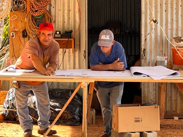 September 2023 - Don Pedro, our new maestro de obra, with Nango our supervisor