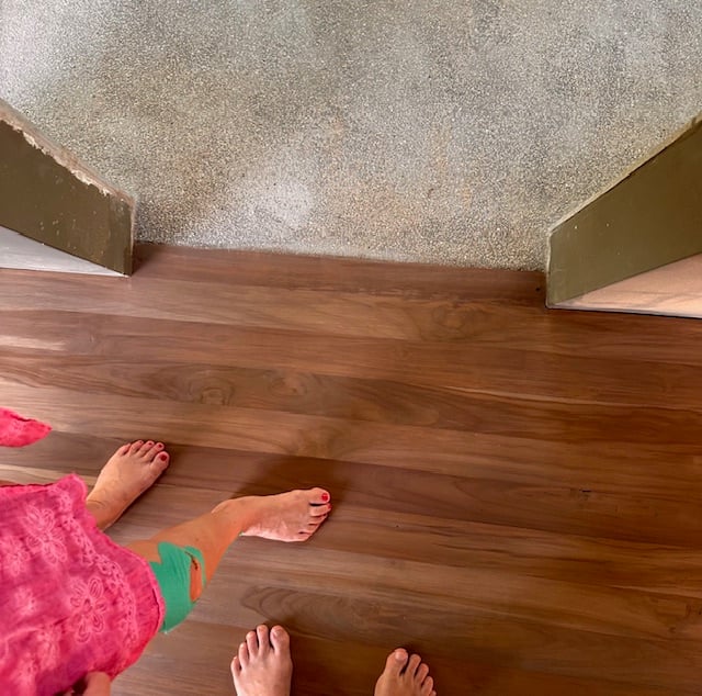 January 2024 - master bathroom floor and shower floor finally finished!