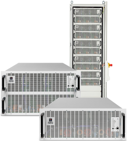 EA-10000 Industrial Series, 60kW in 6U, 30kW in 4U, up to 300kW in a single rack
