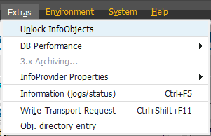 SAP Business Warehouse RSA1 Unlock InfoObjects