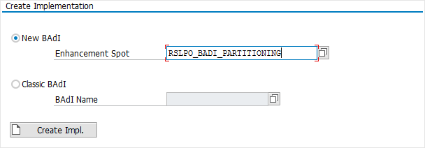 BAdI Builder: Create Implementation