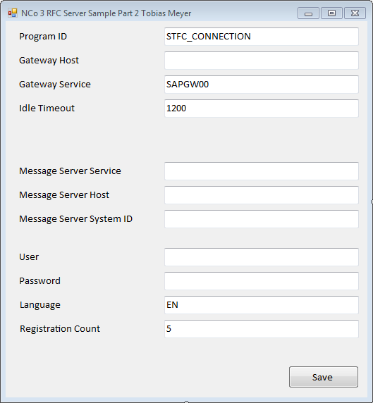 SAP NCo RFC Server Sample Part 2