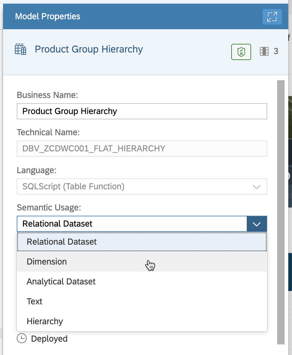 Create dimension in SAP Datasphere